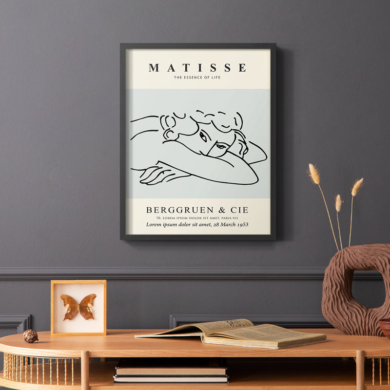 Matisse L, reproduction encadrée - bois massif, Cadre simple noir, H 10 po x l 8 po