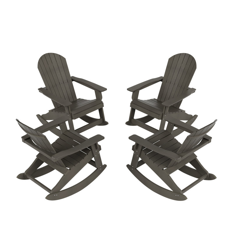 Arrlo Outdoor Adirondack HIPS Rocking Chair, Charcoal Gray