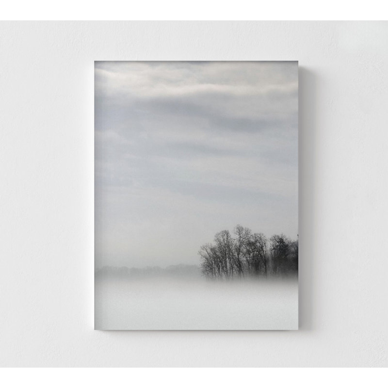 Art mural surdimensionné de forêt, art mural minimaliste et naturel, estampes photographiques d'hiver, branches d'arbre blanc, décoration murale brouillard