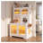 3-Tier Cat Litter Box Enclosure with Storage Cabinet, Hidden Cat Washroom Furniture with Fluted Acrylic Doors & Climbing Platforms, Indoor Pet House & Cat Tree Combo for Food, White