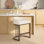 Tabouret de comptoir rembourré en cuir de polyuréthane avec structure en métal-1447828373
