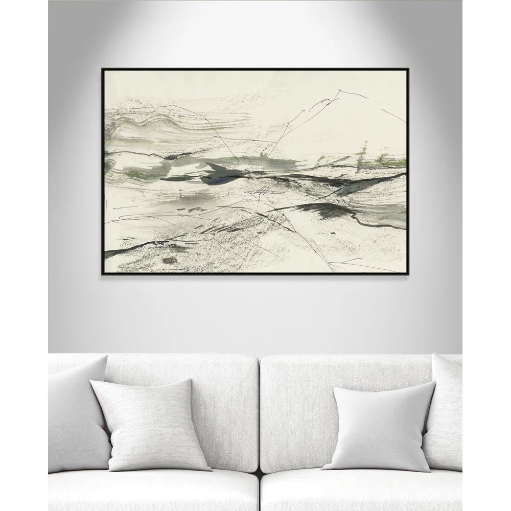 Green Sketches Print by PI Studio, No Mat, Espresso Floater Framed, 41.5" H x 61.5" W x 2" D