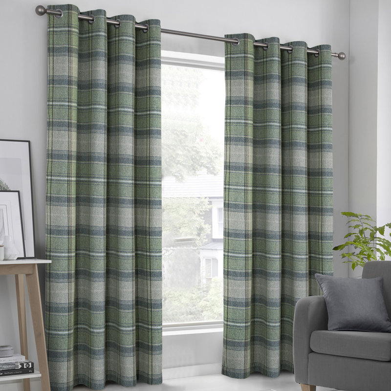 Blackout Curtain Panel Pair, Green, Width 229 x Drop 229 cm