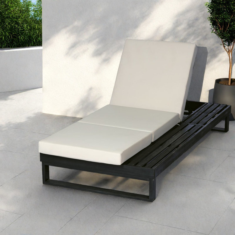 Méridiennes de patio réglables, chaise longue moderne en bois d'acacia