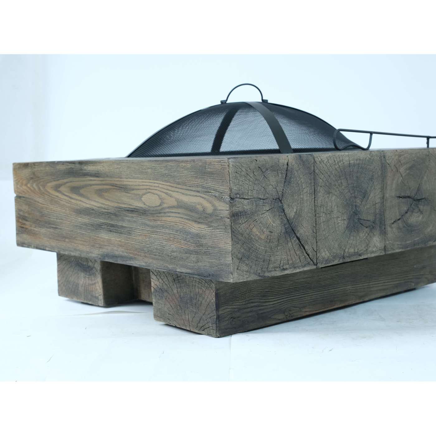 Latitude Run® Wood-Fueled Outdoor Fire Pit With Wood Grain Design | Wayfair