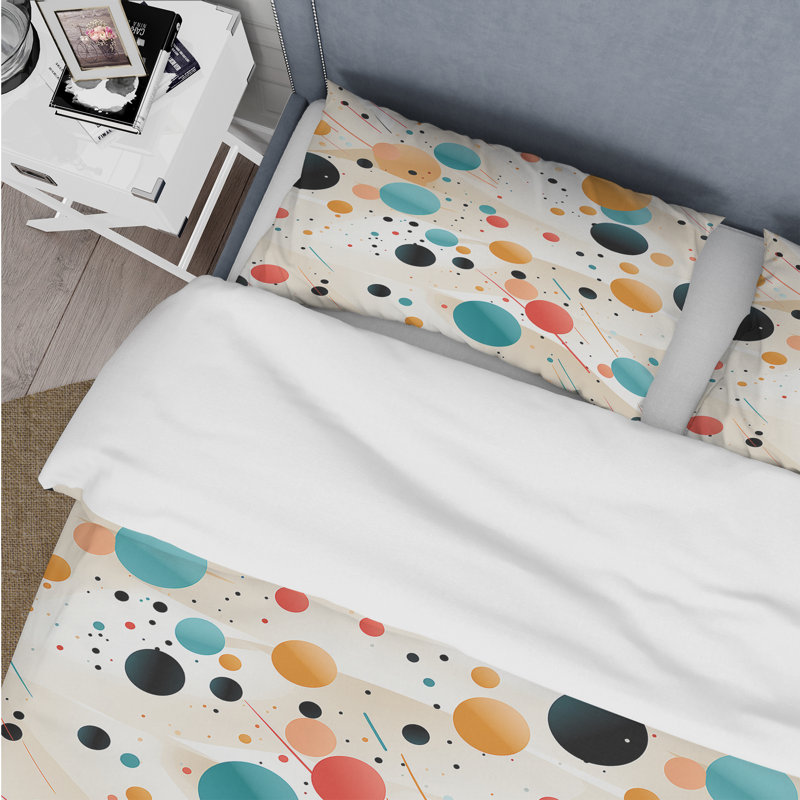 Literie Futuristic Fusion à pois IV, Housse de couette simple + 1 taie décorative stan