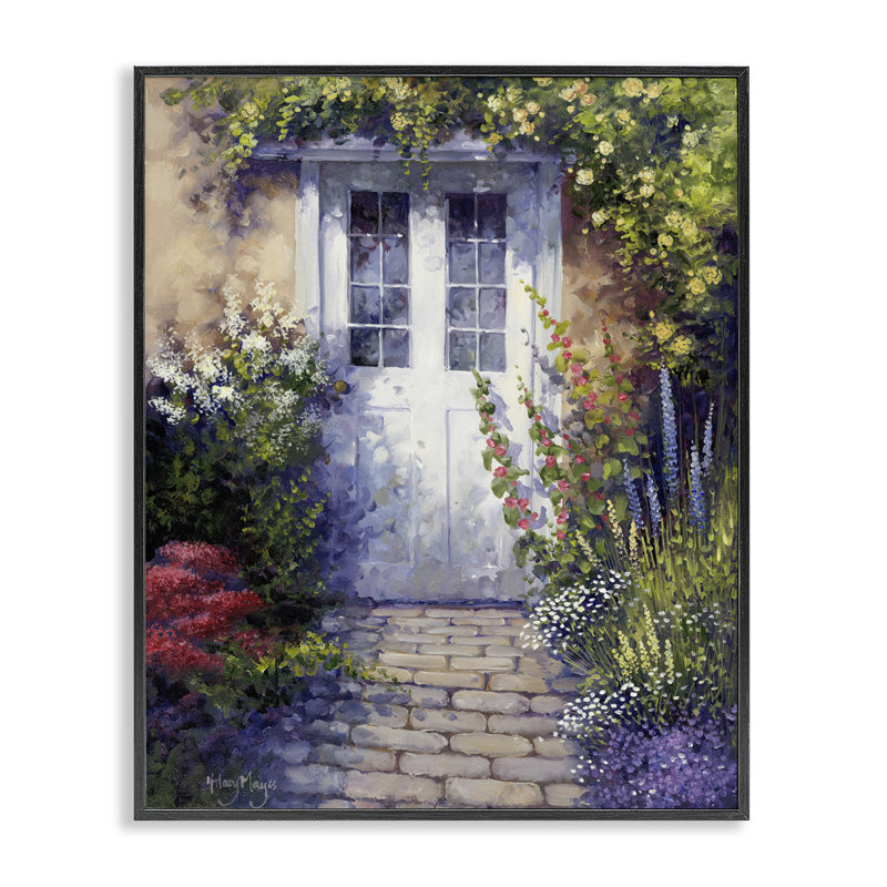  «Back Doorway Plants», estampe numérique par Hilary Mayes, H 14 po x l 11 po, Giclée encadrée noir minuit