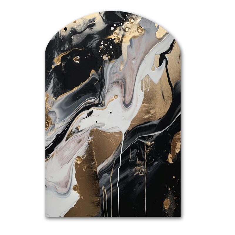 Gerin - sculpture murale asymétrique abstraite en marbre, sculpture murale en arche, H 43 po x l 33 po