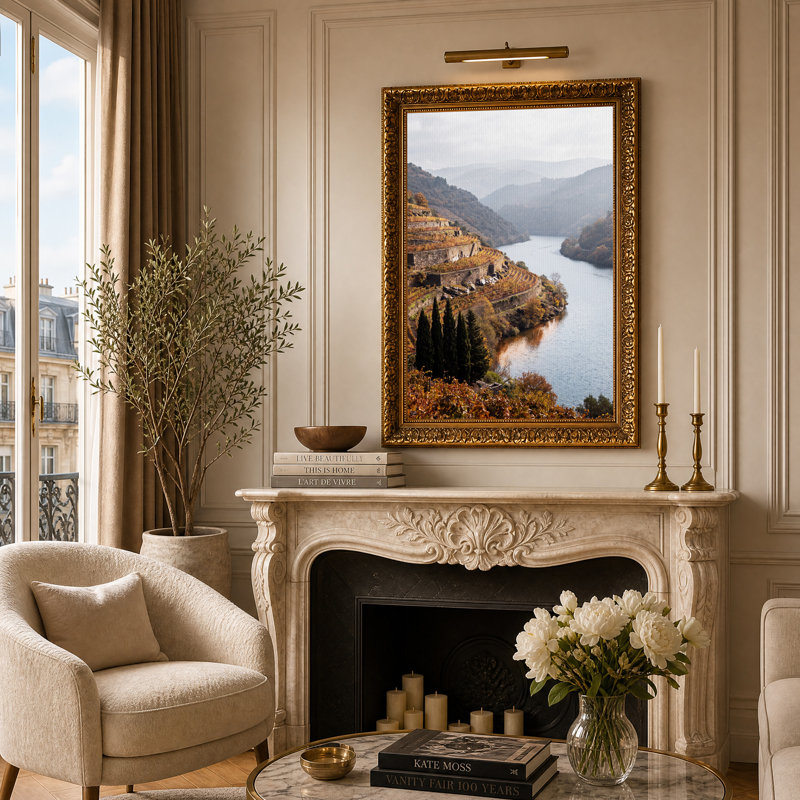 «Autumn River Valley Stone Terraces», art mural, H 24 po x l 16 po