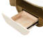 Table basse moderne ovale, table basse de 47,24 po avec tiroir de rangement, plateau en faux marbre, table centrale en métal-738263947