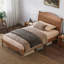 Base de lit en bois avec tête de lit, lit plateforme rétro, conception traditionnelle arquée, grand rangement sous le lit, aucun sommier tapissier requis, assemblage facile-282287347-282287344