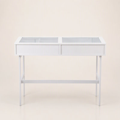 Console contemporaine avec plateau en verre