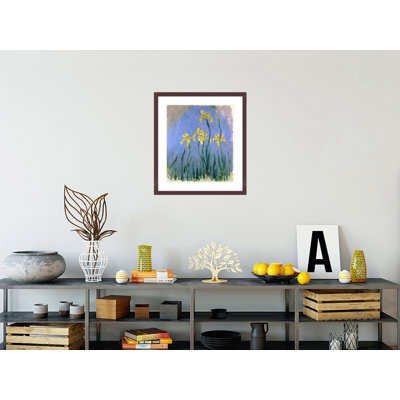 «Yellow Irises» par Claude Monet, impression giclée sur cadre