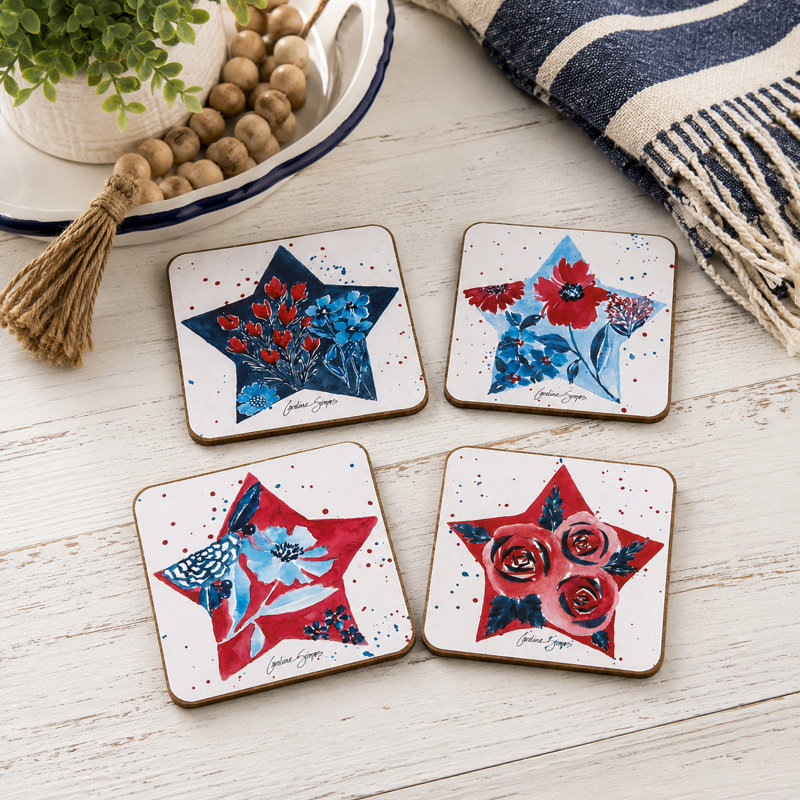  Ensemble de sous-verres 4 pièces Patriotic Star