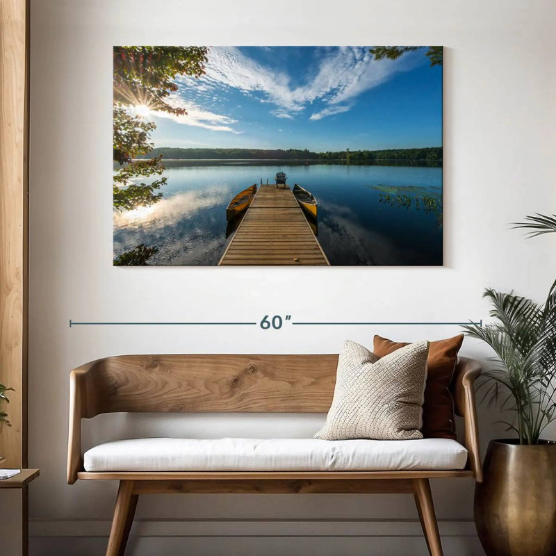 Dock on placid lake Aletra, H 32 po x l 48 po