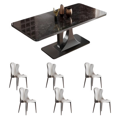 Ensemble de table de salle à manger rectangulaire et chaises