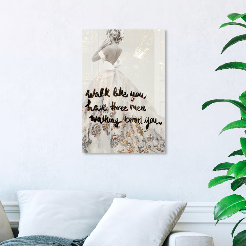 She Walks Like This - Art texturé sur toile, H 24 po x l 16 po