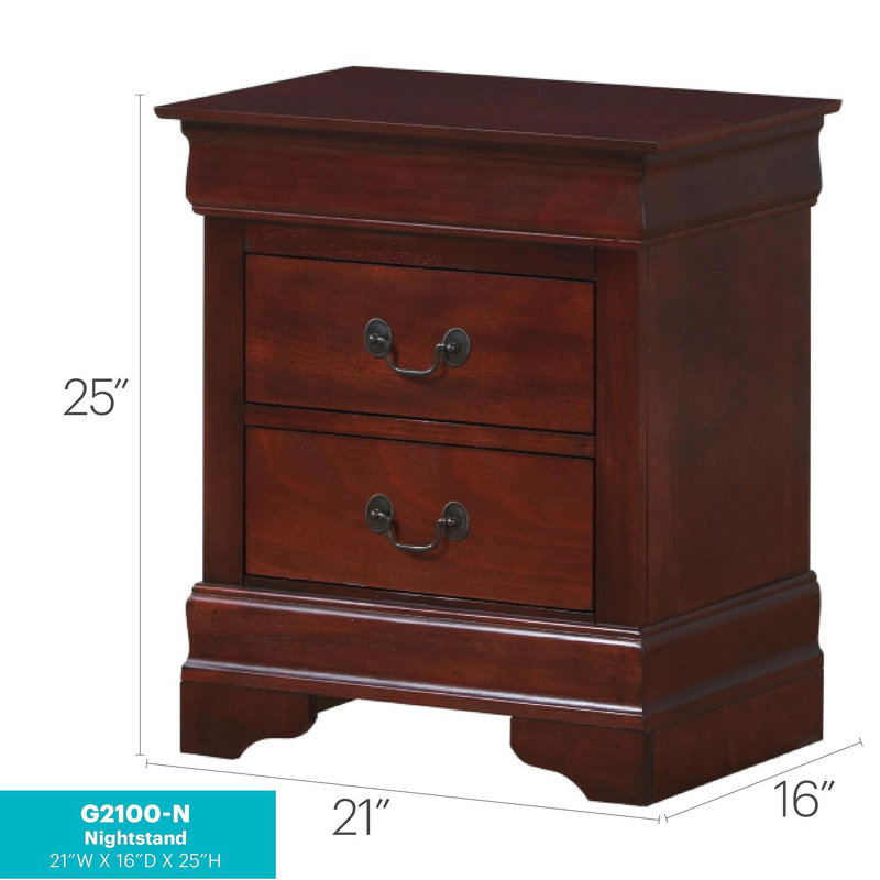 Table de chevet charmante finition cerisier G2100-N