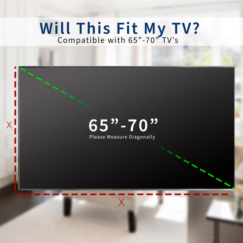 Black Weatherproof Oxford Flat Screen TV Cover for 65 to 70 Inch Screens