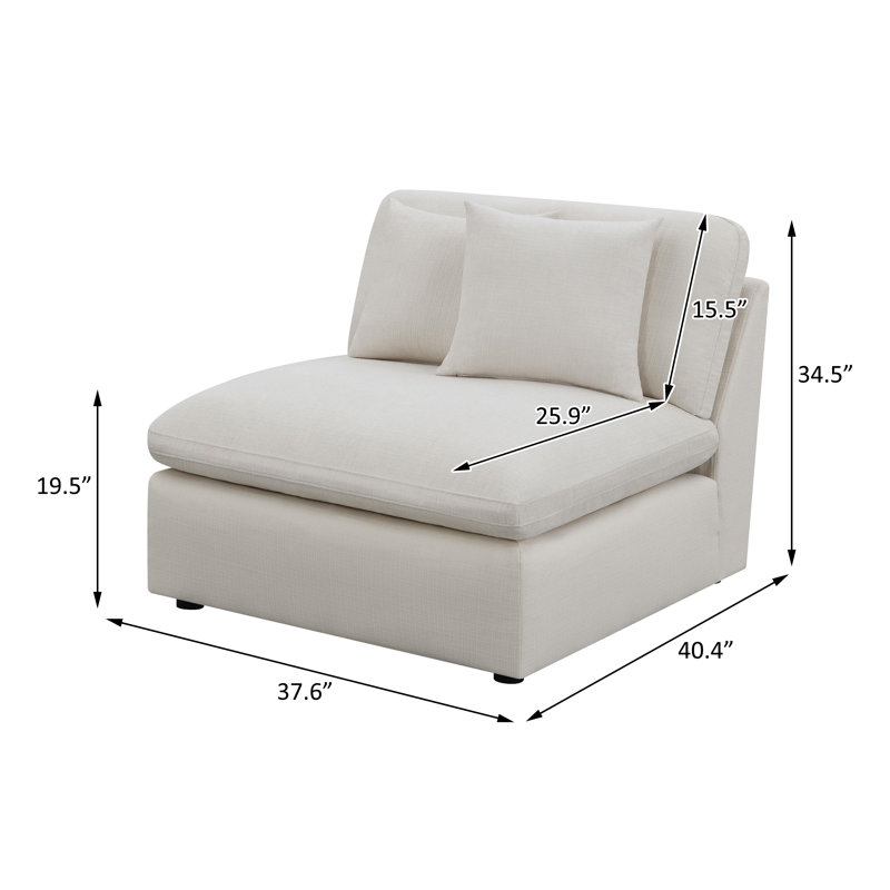 Fauteuil rembourré ivoire
