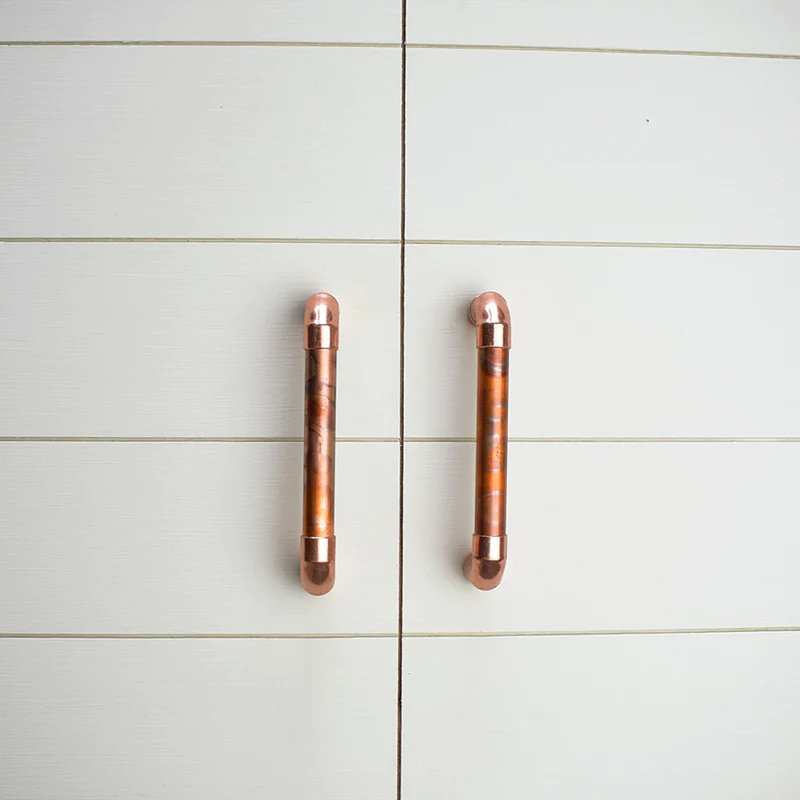 Copper Pull Handle - Marbled / High Polish Mix