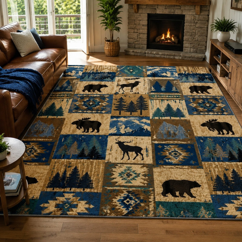 1Pcs Tapis Woodland, W39.4 * L63in * 1 pièces