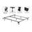 7-Leg Heavy Duty Adjustable Metal Bed Frame – Queen/Full/Full XL/Twin/Twin XL, Center Support Rail, Locking Wheels, Noise-Free, Easy Assembly – Support for Box Spring & Mattress