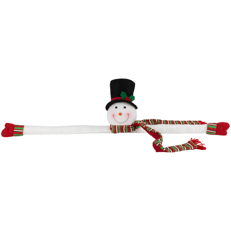 Décoration de Noël en forme de bonhomme de neige pelucheux