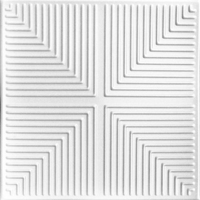 Carreau de plafond en polystyrène collé 1,6 pi x 1,6 pi Pyramid Illusion