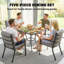 Outsunny 5 Pieces Outdoor Dining Set with Cushions for 4 Grey Wood Effect