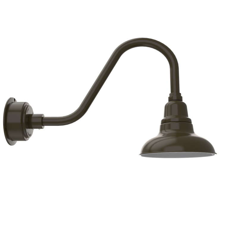 Luminaire de grange d'extérieur à DEL Idella, Bronze acajou, H 18 po x l 8 po x P 27 po