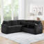 Canapé-lit modulaire en forme de L Canapé modulaire rembourré en L de 81,9 po avec canapé-lit et compartiment de rangement dissimulé pour le salon-102148436