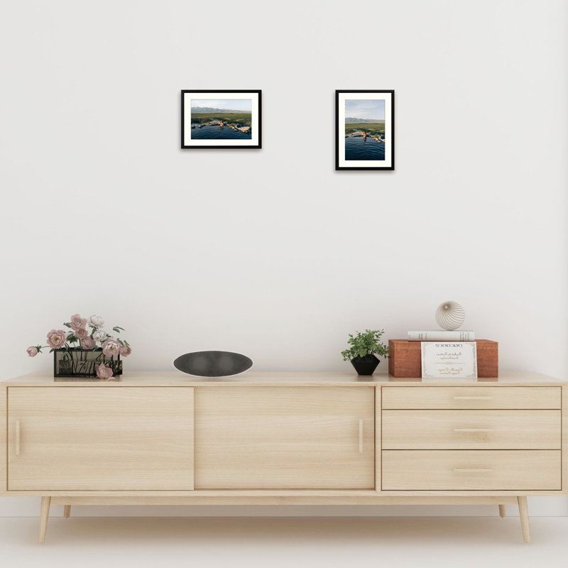 Cadre photo Drennon, Noir, 5 po x 7 po emmêlé à 4 po x 6 po