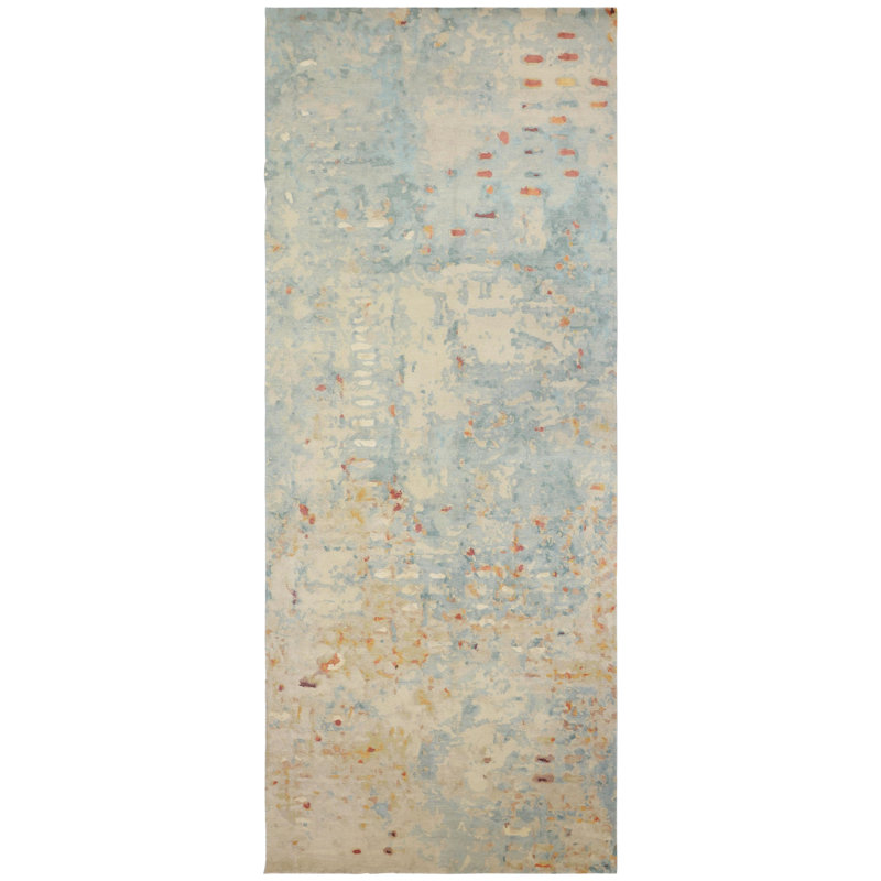 New Nepalese Bestia Wool And Silk On Cotton 5Ftx11ft10in Sky