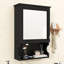 Armoire de rangement murale à miroir avec tablette réglable, charnières à fermeture douce et rangement ouvert pour la salle de bain-1355268107