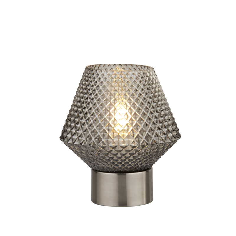 Anne Metal Novelty Lamp, Chrome, Smoked White