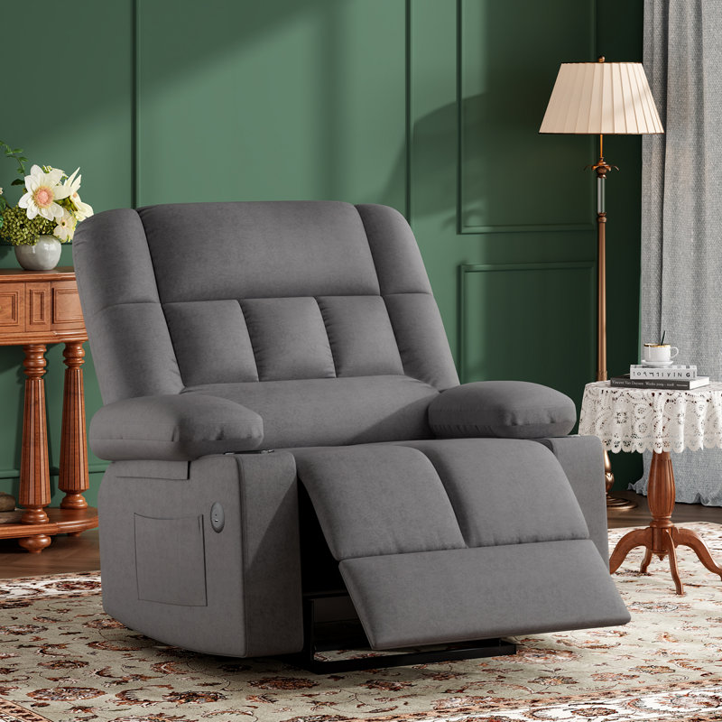 Fauteuils inclinables Comfort Lift, tissu gris en métal, pour un usage moderne et relaxant à la maison, Grey Fabric