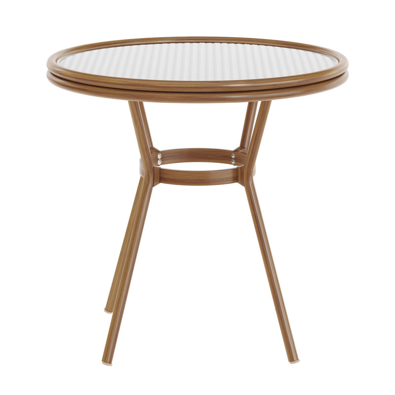 Table bistro commerciale Rylan, Blanc / Gris
