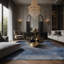 Tapis bleu soyeux et moelleux-1224304694