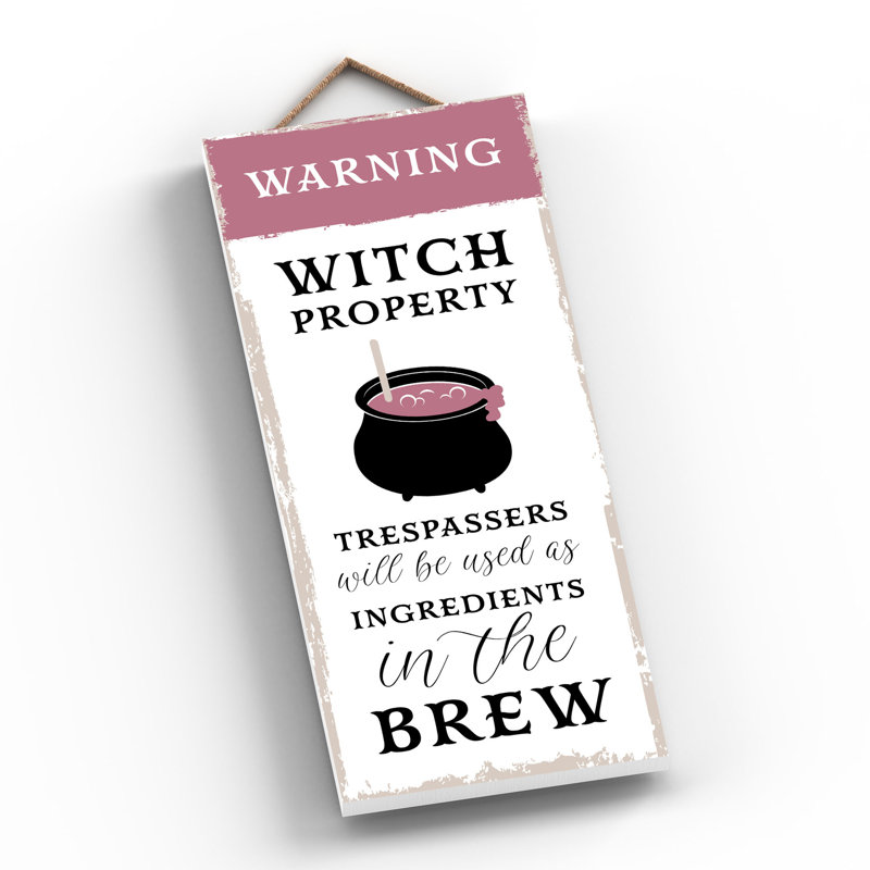 Witch Trespassers Ingredients Wooden Plaque