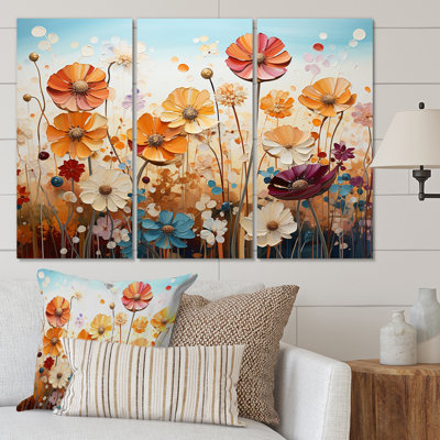 " Desert Euphoria Pointillism " 3 - Pieces