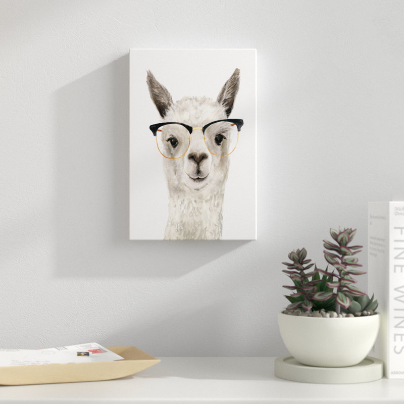 «Hip Llama IV», peinture sur toile, H 18 po x l 12 po, Toile tendue