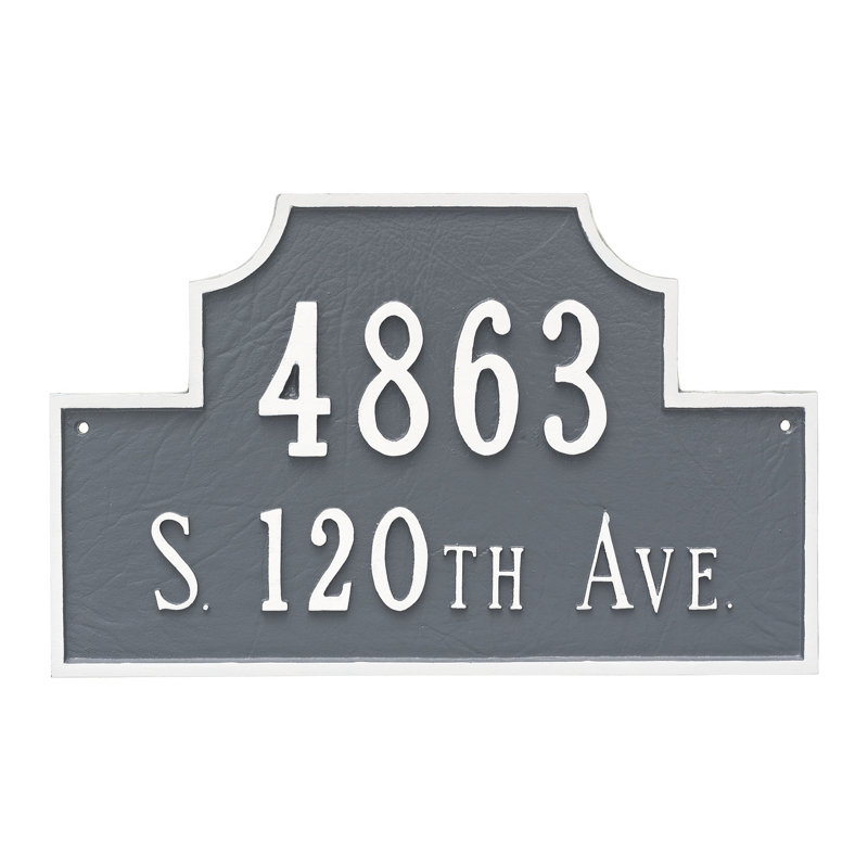 Plaque d'adresse Beckford, Oui, Gris / Argent