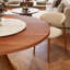 Round Mid-Century Farmhouse Solid Wood Dining Table Set With 360° Silent Turntable-1759204948-1758601148