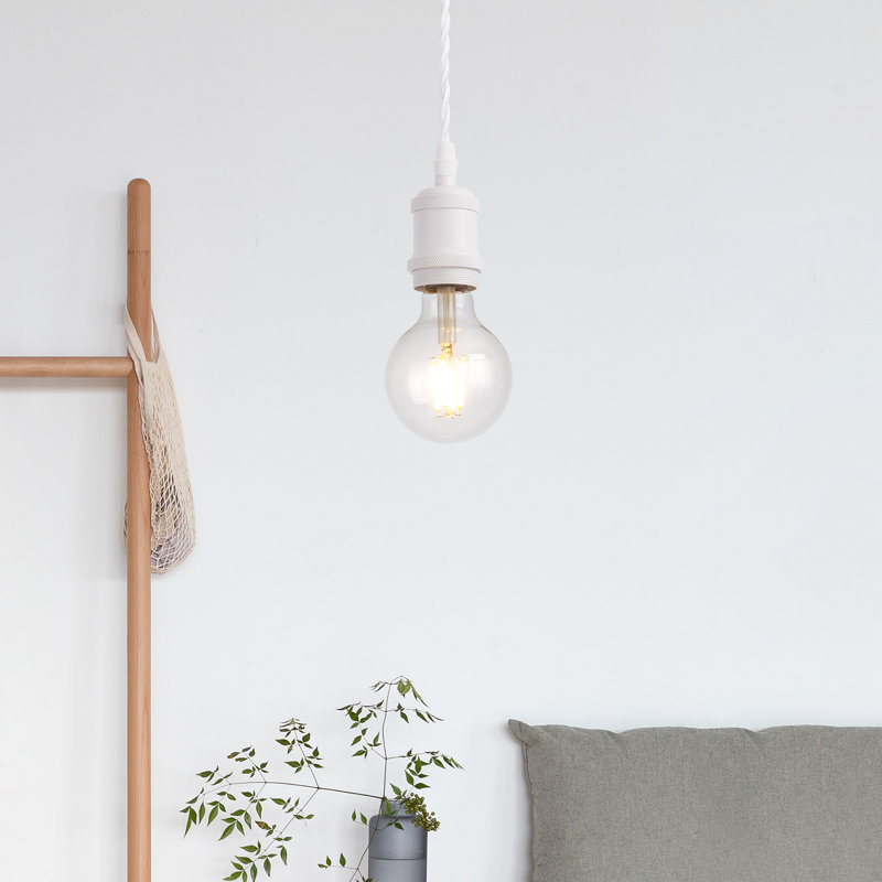 H Type Track Lighting Pendant with E26 Socket Cord Adjustable 4 feet, White