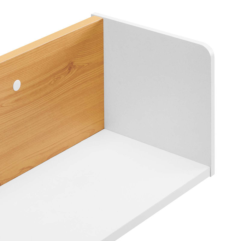 Modway Kinetic Wall-Mount Shelf, White/Natural