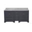 Meuble-lavabo double 72 po avec comptoir en marbre de Carrare gris Ariel-576089937