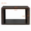 Table basse carrée pour le salon en brun foncé Table basse avec rangement, table centrale à 2 niveaux avec compartiment de rangement semi-ouvert