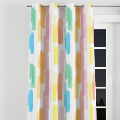 Girls Colorful Curtains - Dreamy Rainbow Air Twin Grommet Curtain - 1 Panel