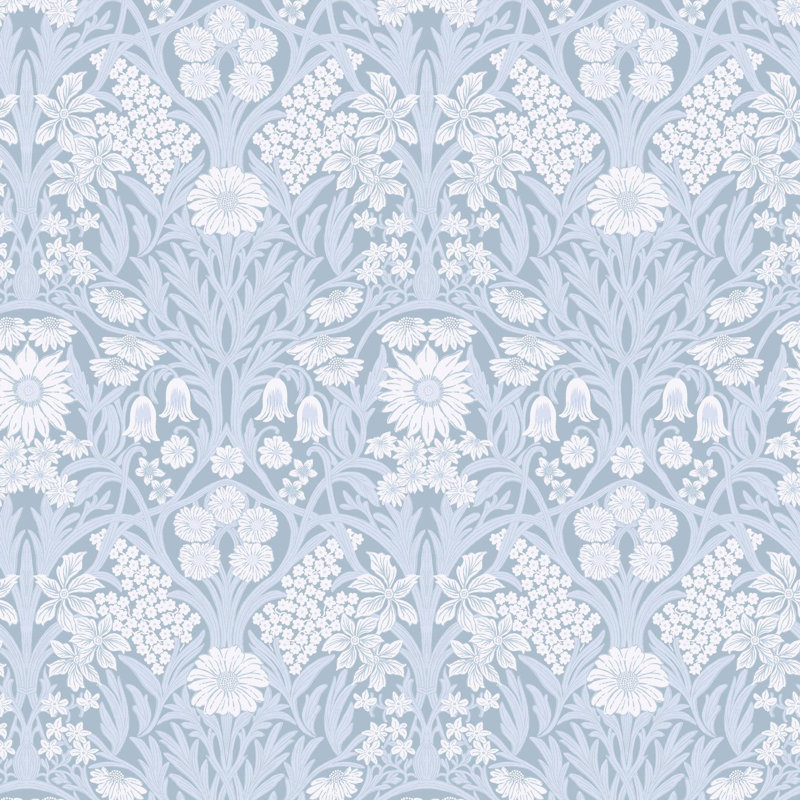 Wild Meadow - Papier peint, Bleu brumeux, Peler et coller, Self-Adhesive